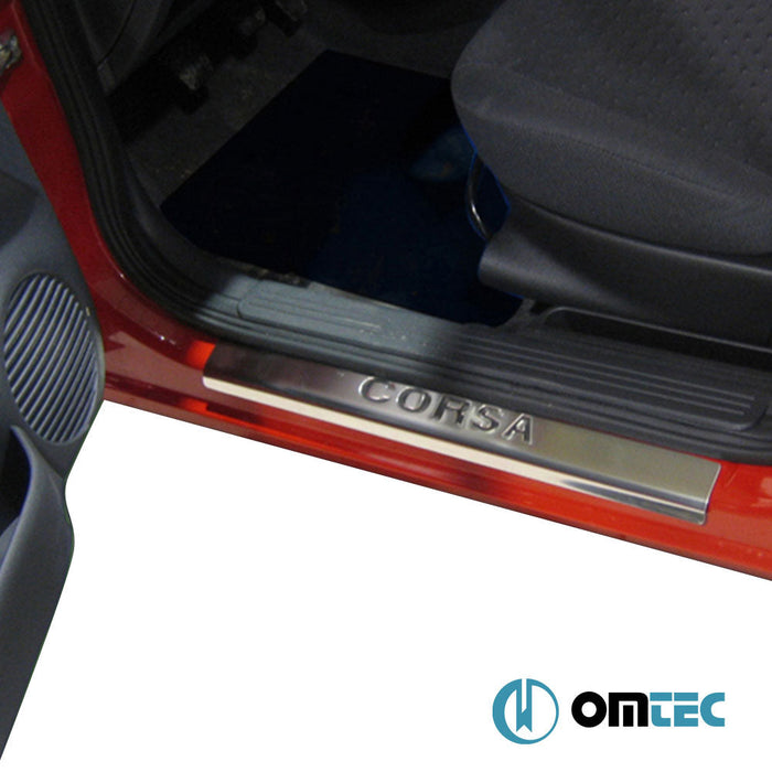 Line Kapı Eşiği 2 Prç. Paslanmaz Çelik (Parlak) - Opel Corsa - HB 3D X01 - (2000 - 2006)