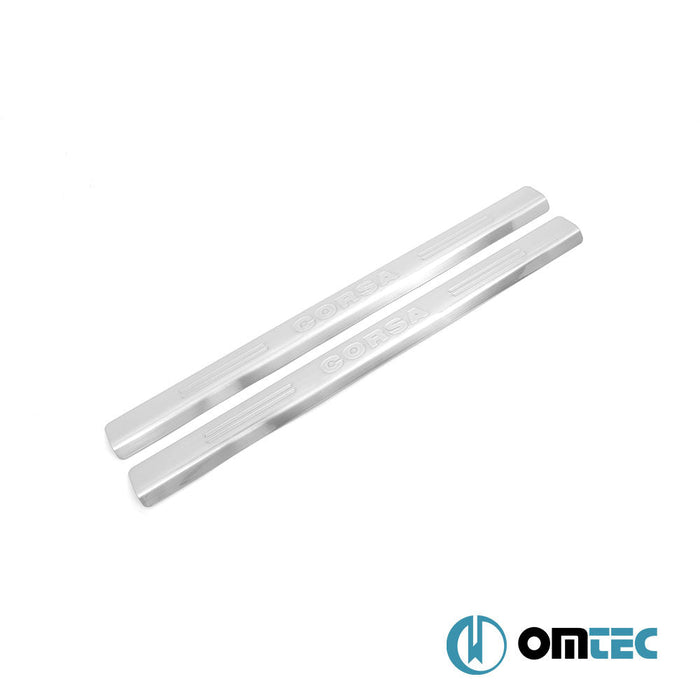 Line Kapı Eşiği 2 Prç. Paslanmaz Çelik (Parlak) - Opel Corsa - HB 3D X01 - (2000 - 2006)