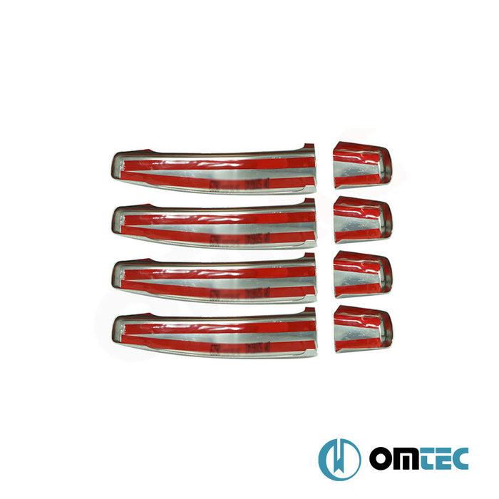 Kapı Kolu 4 Kapı 8 Prç. (H1) Paslanmaz Çelik (Parlak) - Opel Vectra - SW III - (2002 - 2008)