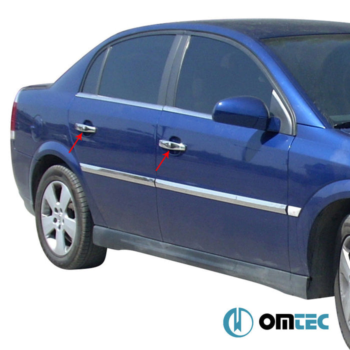 Kapı Kolu 4 Kapı 8 Prç. (H1) Paslanmaz Çelik (Parlak) - Opel Vectra - SD III - (2002 - 2008)