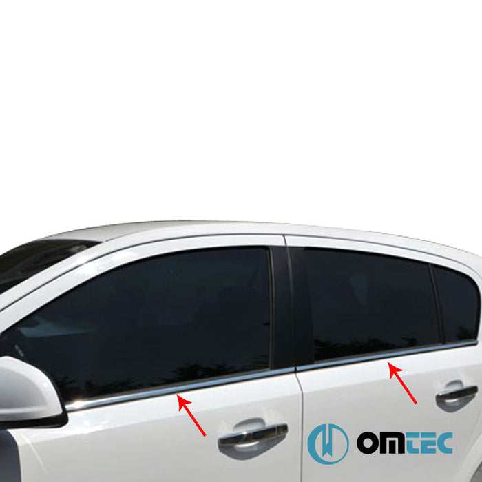 Deco Cam Çıtası 4 Prç. Paslanmaz Çelik (Parlak) - Opel Astra - SD P10 PRE - FL - (2010 - 2012)