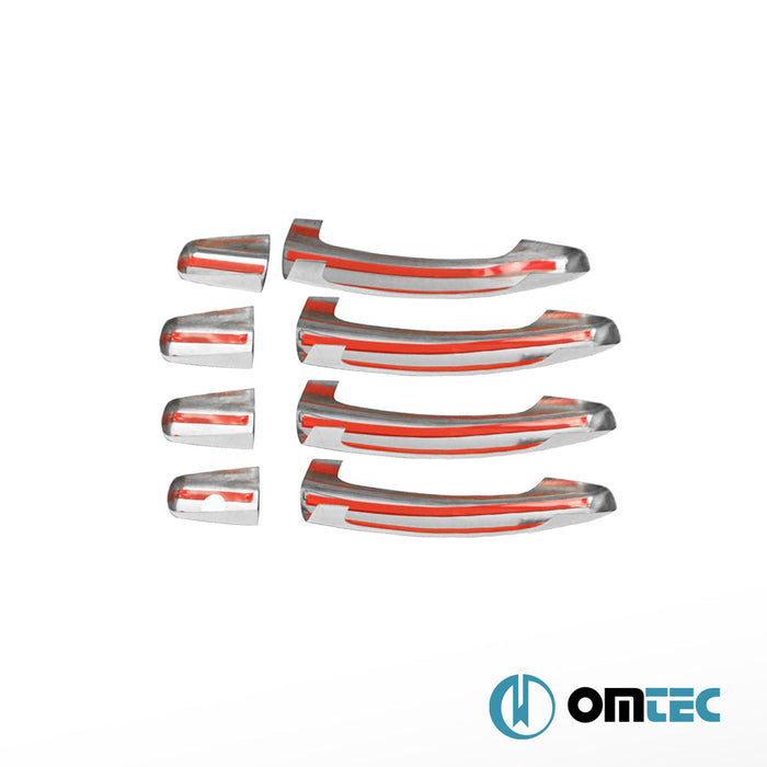 Kapı Kolu 4 Kapı 8 Prç. (H1) Paslanmaz Çelik (Parlak) - Opel Corsa - HB 5D X15 - (2015 - 2019)