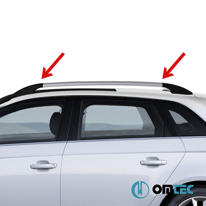 Portbagaj Tavan Çıtası (Solid V2 - Yapıştırma) Gri 2 Prç. Alu. - Nissan Qashqai - SUV J10 - (2007 - 2014)