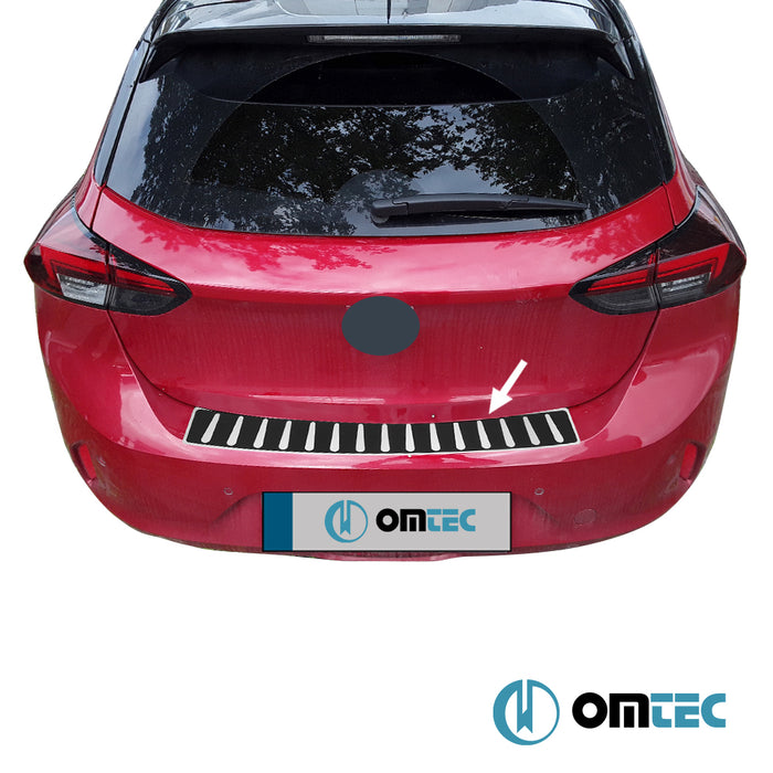 Karbon Folyolu Arka Tampon Eşiği Paslanmaz Çelik - Opel Corsa - HB 5D G2J0 FL - (2023 - )