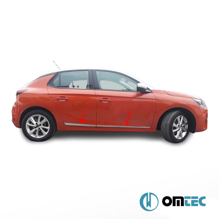 Yan Kapı Çıtası 4 Prç. Paslanmaz Çelik (Parlak) - Opel Corsa - HB 5D G2J0 - (2020 - )