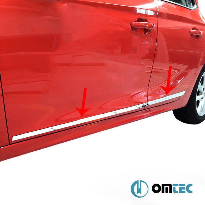 Yan Kapı Çıtası 4 Prç. Paslanmaz Çelik (Parlak) - Opel Corsa - HB 5D G2J0 - (2020 - )