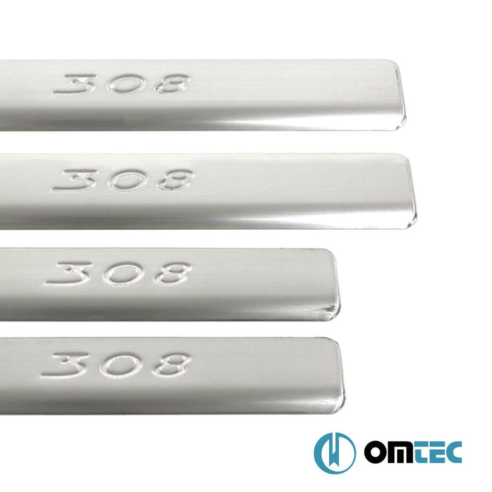 Line Kapı Eşiği 4 Prç. Paslanmaz Çelik (Parlak) - Peugeot 308 - SW T7 - (2008 - 2014)