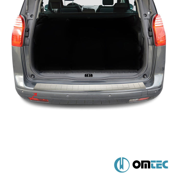 Arka Tampon Eşiği Paslanmaz Çelik (Parlak) - Peugeot 5008 - MPV T8 - (2010 - 2017)