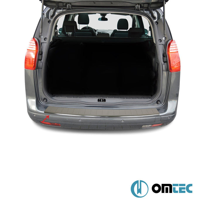Arka Tampon Eşiği Paslanmaz Çelik (Taşlı) - Peugeot 5008 - MPV T8 - (2010 - 2017)