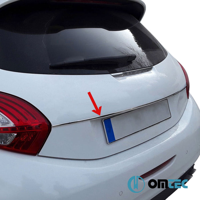 Bagaj Çıtası (Plaka Üstü) Paslanmaz Çelik (Parlak) - Peugeot 208 - HB 5D A9 PRE - FL - (2012 - 2015)