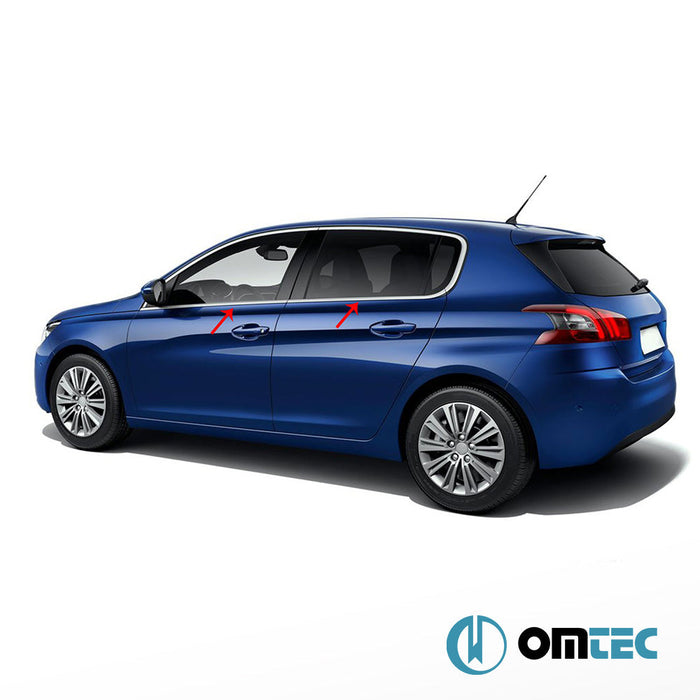 Cam Çıtası 4 Prç. Paslanmaz Çelik (Parlak) - Peugeot 308 - HB 5D T9 - (2014 - 2021)