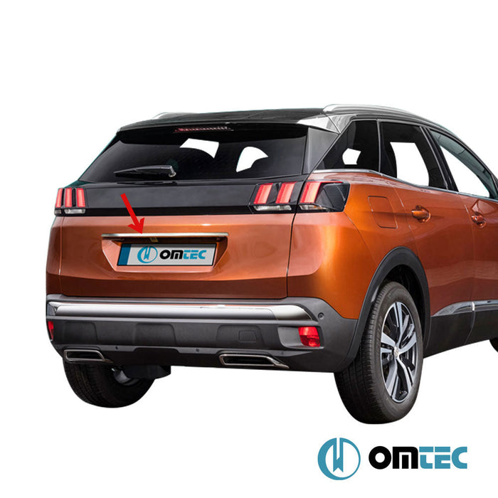 Bagaj Çıtası (Plaka Üstü) Paslanmaz Çelik (Parlak) - Peugeot 3008 - SUV P84 - (2016 - )