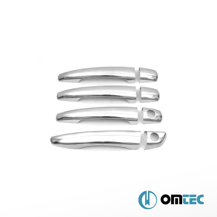 Kapı Kolu 4 Kapı 8 Prç. (H2 - Tek Sürgülü) Paslanmaz Çelik (Parlak) - Peugeot Partner Tepee - MVN B9 FL II - (2015 - 2018)