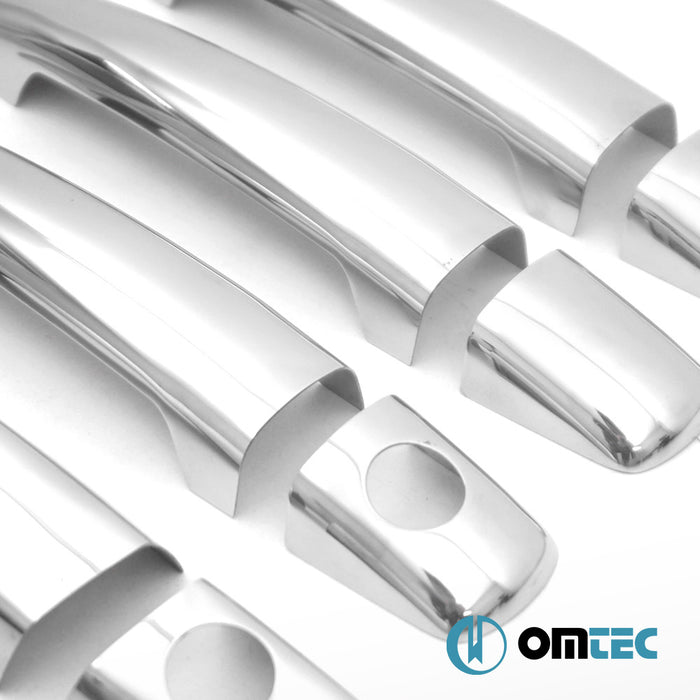 Kapı Kolu 4 Kapı 8 Prç. (H2 - Tek Sürgülü) Paslanmaz Çelik (Parlak) - Peugeot Partner Tepee - MVN B9 FL II - (2015 - 2018)