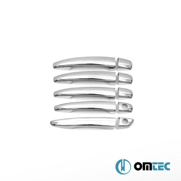 Kapı Kolu 5 Kapı 10 Prç. (H2 - Çift Sürgülü) Paslanmaz Çelik (Parlak) - Peugeot Partner Tepee - MVN B9 FL II - (2015 - 2018)