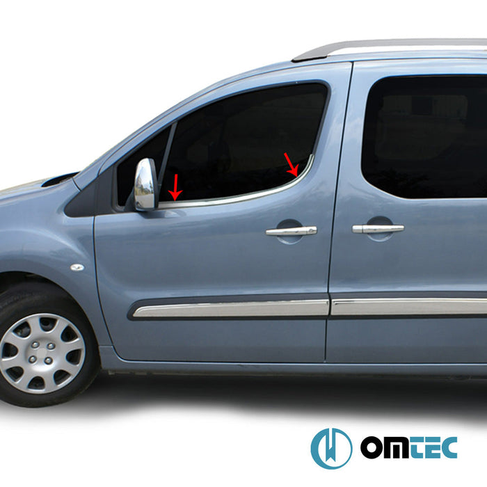 Cam Çıtası 2 Prç. Paslanmaz Çelik (Parlak) - Peugeot Partner Tepee - MVN B9 - (2008 - 2018)