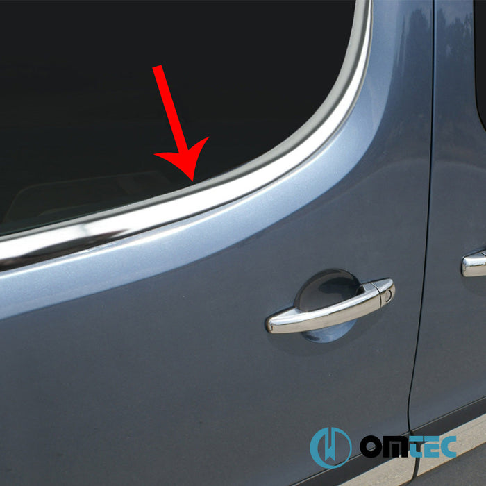 Cam Çıtası 2 Prç. Paslanmaz Çelik (Parlak) - Citroën Berlingo - MVN B9 - (2008 - 2018)