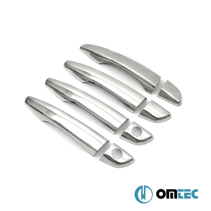 Kapı Kolu 4 Kapı 8 Prç. (H2 - Tek Sürgülü - LHD) Paslanmaz Çelik (Parlak) - Citroën Jumpy/Dispatch - VAN III - (2017 - )