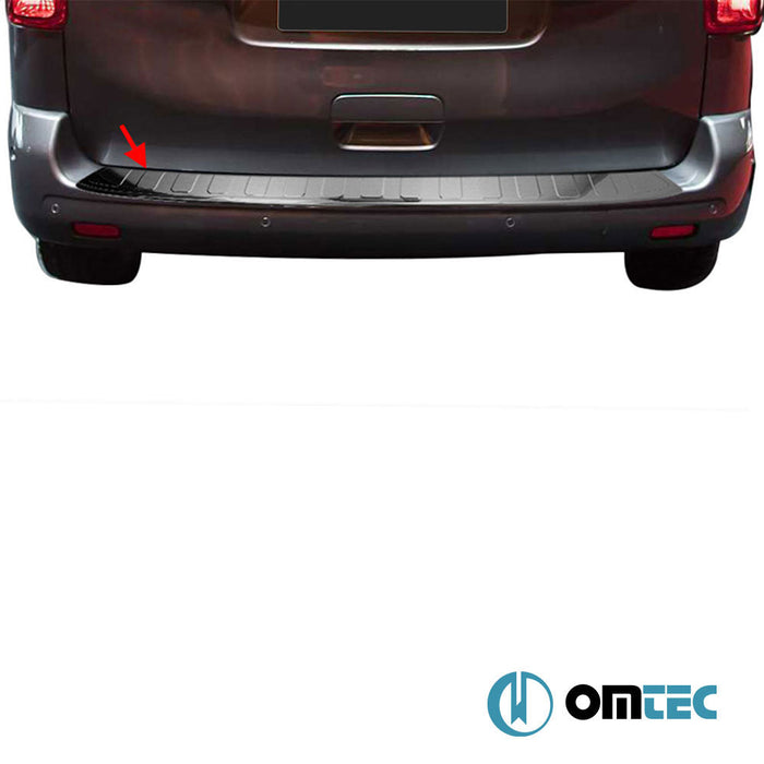 Arka Tampon Eşiği Paslanmaz Çelik (Siyah - Taşlı) (L1 - L2) - Opel Vivaro - VAN III - (2019 - )