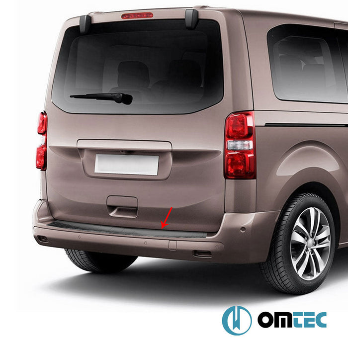 Arka Tampon Eşiği Paslanmaz Çelik (Siyah - Taşlı) (L3) - Fiat Scudo - VAN III - (2022 - )