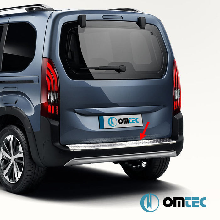 Arka Tampon Eşiği Paslanmaz Çelik (Taşlı) (L1 - L2) - Peugeot Expert - VAN III - (2017 - )