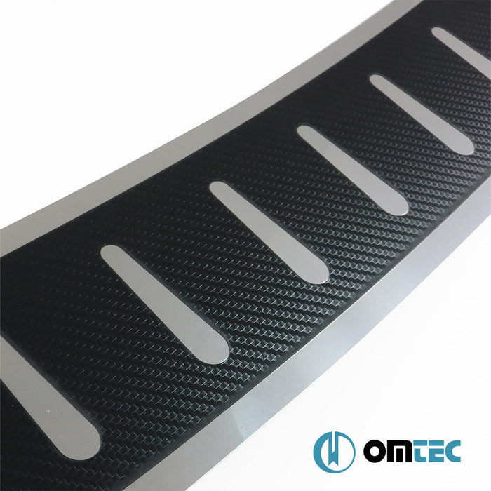 Karbon Folyolu Arka Tampon Eşiği Paslanmaz Çelik - Peugeot 5008 - SUV T87 - (2017 - )