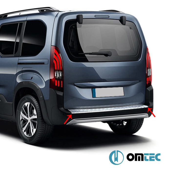 Arka Tampon Eşiği (Gri Eloksallı) Alu. - Peugeot Partner - MVN K9 - (2019 - )