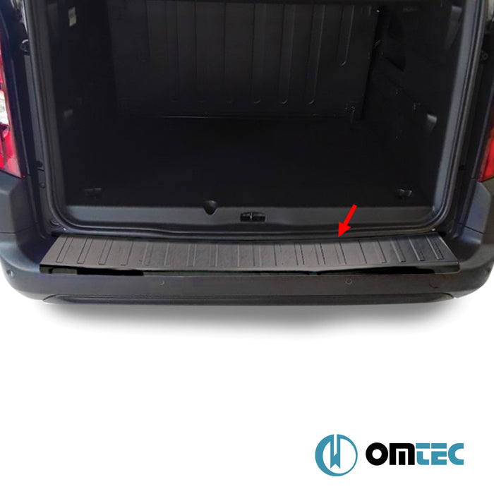 Arka Tampon Eşiği Paslanmaz Çelik (Siyah - Taşlı) - Peugeot Rifter - MVN K9 - (2019 - )