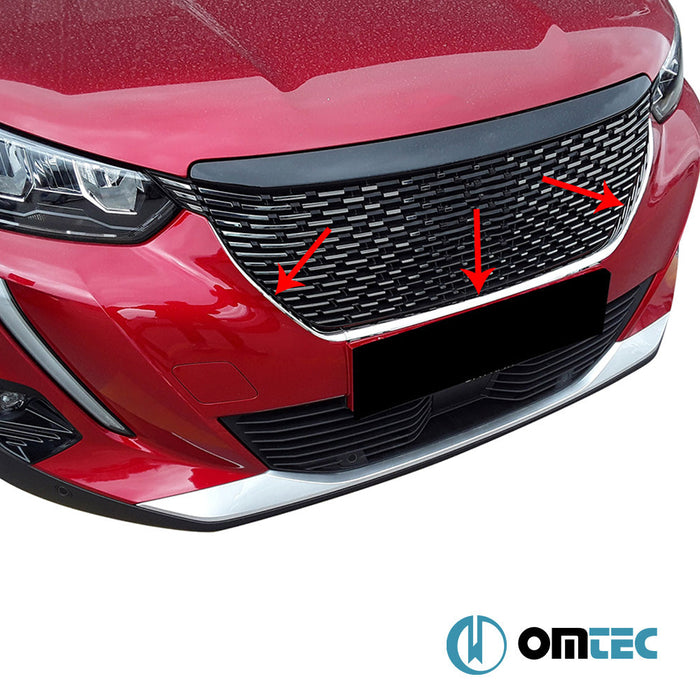 U Formlu Ön Panjur Çerçevesi 3 Prç. P.Çelik - Peugeot 2008 - SUV P24 PRE - FL - (2020 - 2023)