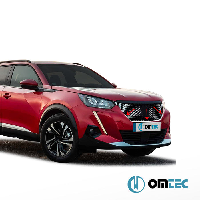 U Formlu Ön Panjur Çerçevesi 3 Prç. P.Çelik - Peugeot 2008 - SUV P24 PRE - FL - (2020 - 2023)