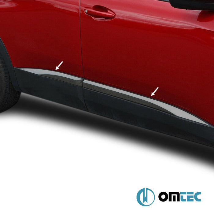 Yan Kapı Çıtası 4 Prç. Paslanmaz Çelik (Siyah) - Peugeot 2008 - SUV P24 - (2020 - )