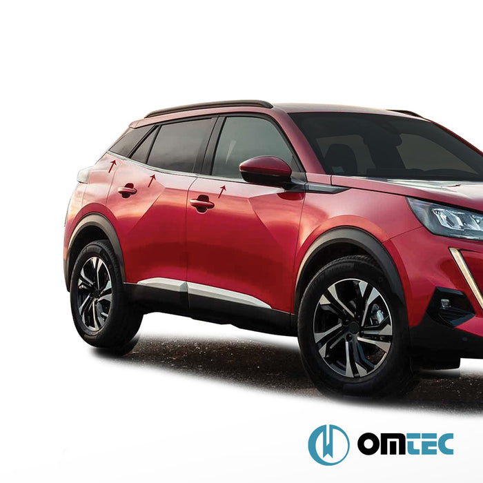 Cam Çıtası 6 Prç. Paslanmaz Çelik (Parlak) - Peugeot E - 2008 - SUV P24 - (2023 - )