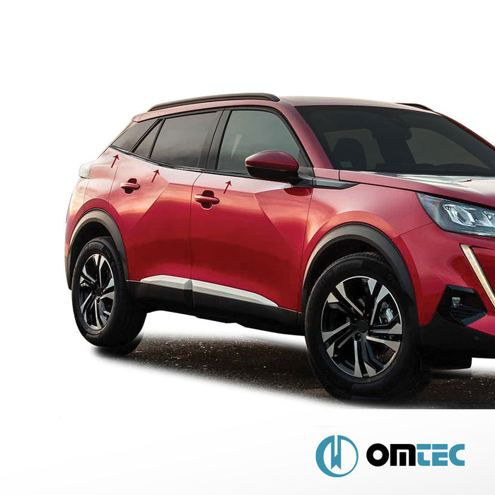 Cam Çıtası 6 Prç. Paslanmaz Çelik (Siyah) - Peugeot E - 2008 - SUV P24 - (2023 - )