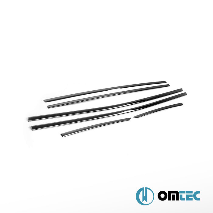 Cam Çıtası 6 Prç. Paslanmaz Çelik (Siyah) - Peugeot E - 2008 - SUV P24 - (2023 - )