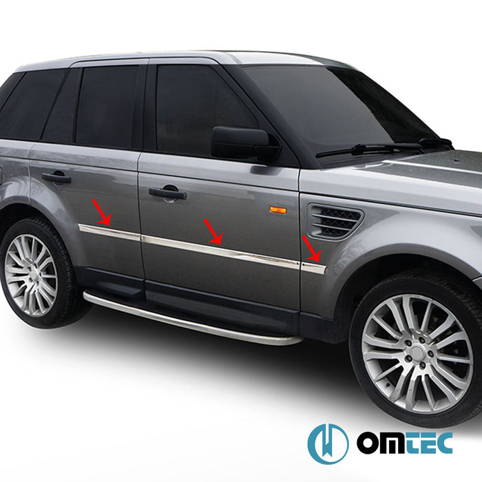 Yan Kapı Çıtası 6 Prç. Paslanmaz Çelik (Parlak) - Land Rover Range Rover Sport - SUV L320 - (2005 - 2013)