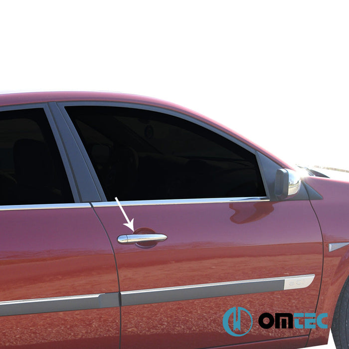 Kapı Kolu 2 Kapı 4 Prç. (H1) Paslanmaz Çelik (Parlak) - Renault Megane - CV II - (2002 - 2009)
