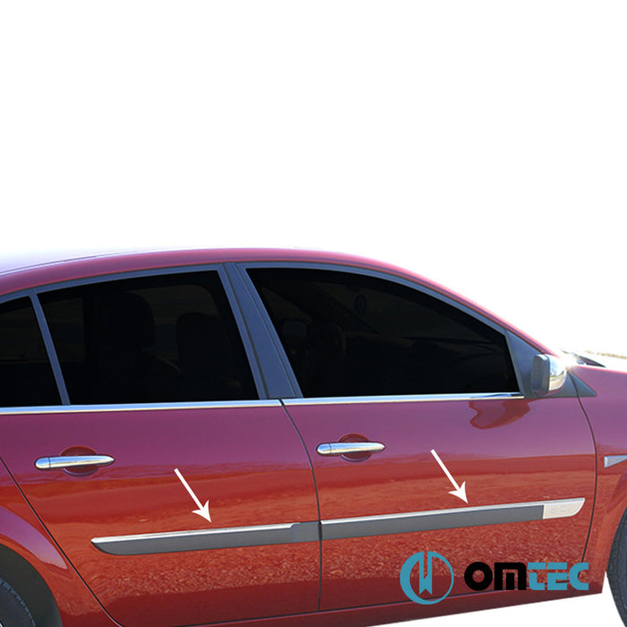 Deco Yan Kapı Çıtası 4 Prç. Paslanmaz Çelik (Parlak) - Renault Megane - HB 5D II - (2002 - 2009)