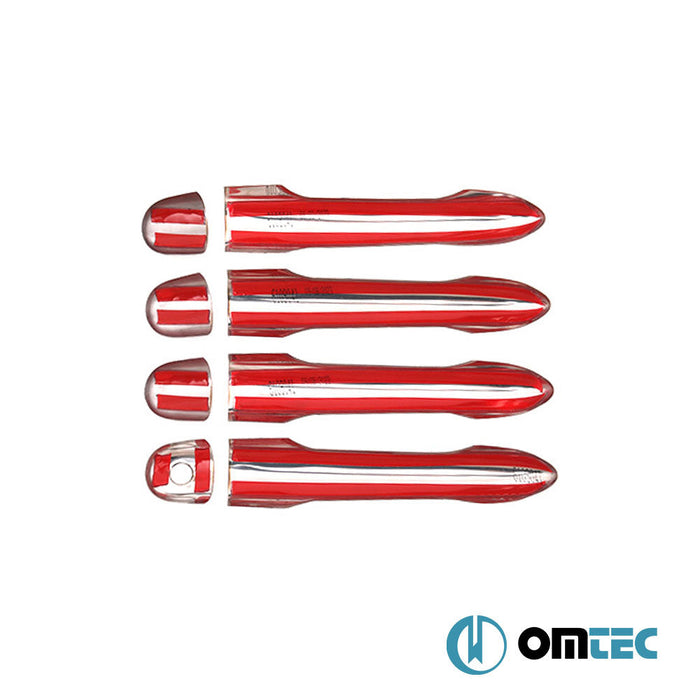 Kapı Kolu 4 Kapı 8 Prç. (H1) Paslanmaz Çelik (Parlak) - Renault Clio - SW BR - (2006 - 2012)