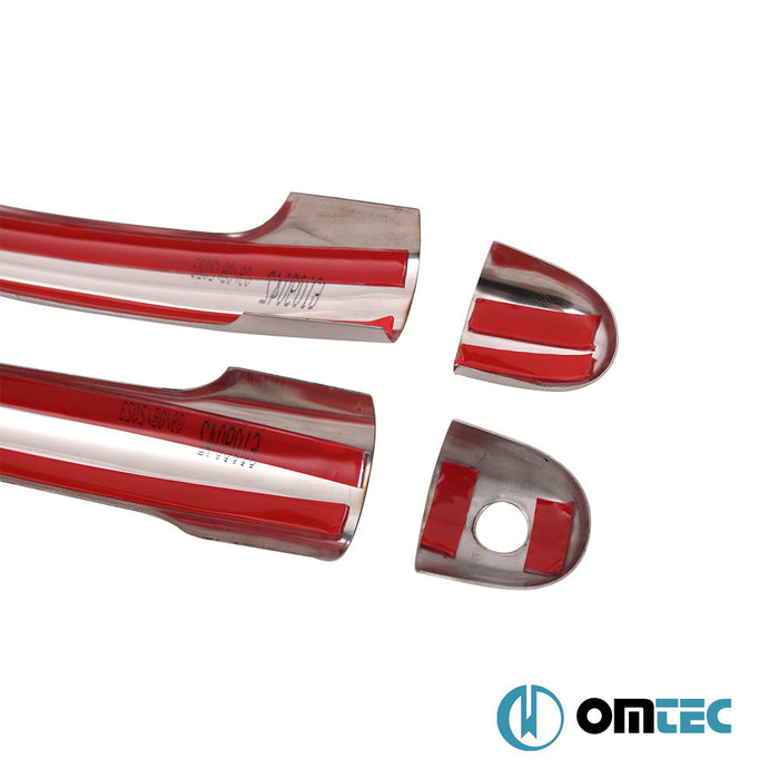 Kapı Kolu 2 Kapı 4 Prç. (H1) Paslanmaz Çelik (Parlak) - Renault Clio - HB 3D BR - (2006 - 2012)