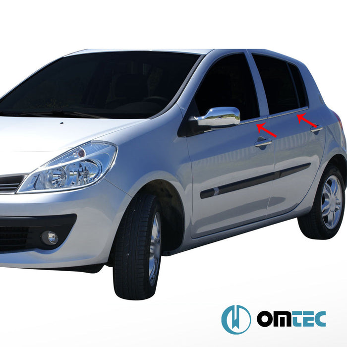 Cam Çıtası 4 Prç. Paslanmaz Çelik (Parlak) - Renault Clio - HB 5D BR - (2006 - 2012)