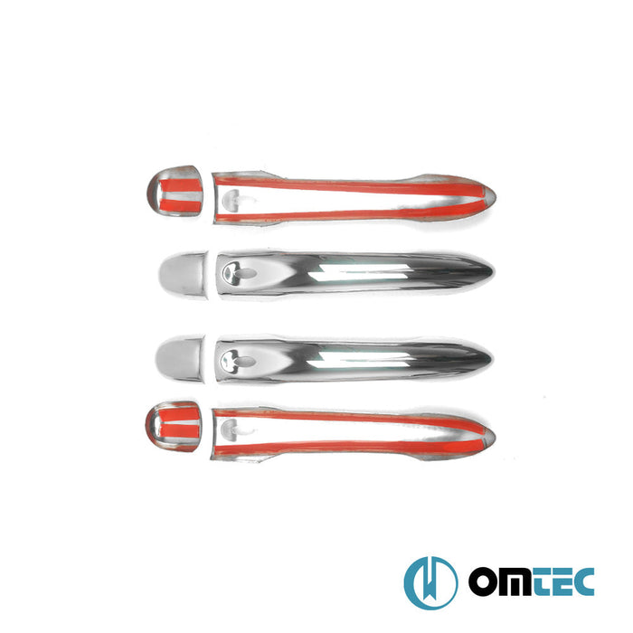 Kapı Kolu 4 Kapı 8 Prç. (S4) Paslanmaz Çelik (Parlak) (Keyless) - Renault Megane - HB 5D III - (2009 - 2016)