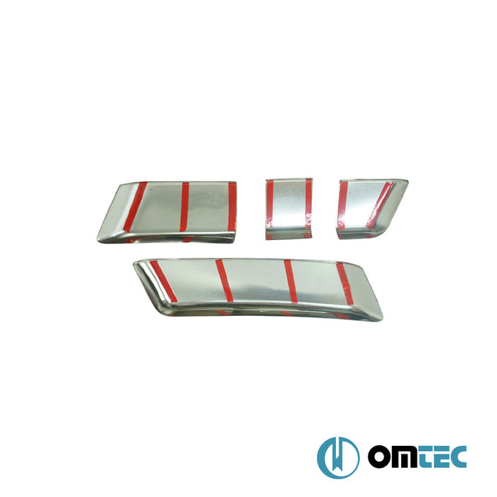 Ön Tampon Kaşı 4 Prç. P.Çelik (Parlak) - Renault Megane - HB 5D III PRE - FL - (2009 - 2012)