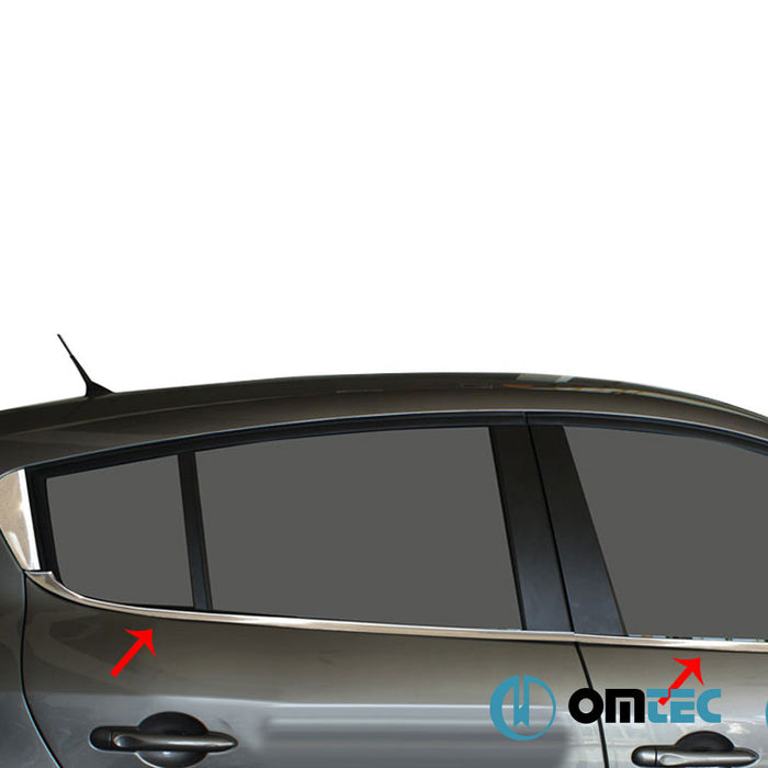 Cam Çıtası 6 Prç. Paslanmaz Çelik (Parlak) - Renault Megane - HB 5D III - (2009 - 2016)