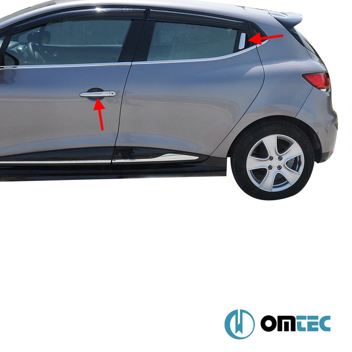 Kapı Kolu 4 Kapı 6 Prç. (H1) Paslanmaz Çelik (Parlak) - Renault Clio - HB 5D BH - (2012 - 2018)