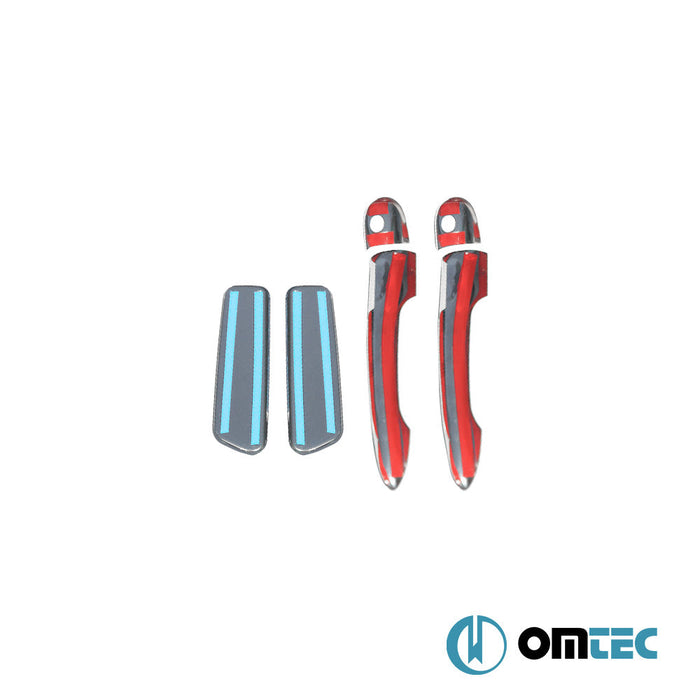 Kapı Kolu 4 Kapı 6 Prç. (H1) Paslanmaz Çelik (Parlak) - Renault Clio - HB 5D BH - (2012 - 2018)