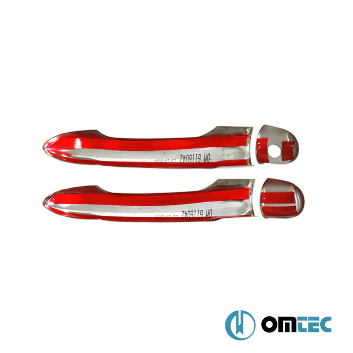 Kapı Kolu 2 Kapı 4 Prç. (H1) Paslanmaz Çelik (Parlak) - Renault Clio - SW BH - (2012 - 2018)