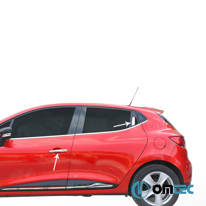 Kapı Kolu 4 Kapı 6 Prç. (H1S2) Paslanmaz Çelik (Parlak) (Keyless) - Renault Clio - HB 5D BH - (2012 - 2018)