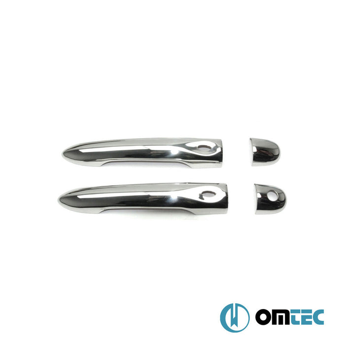 Ön Kapı Kolu 2 Kapı 4 Prç. (H1S2) Paslanmaz Çelik (Parlak) (Keyless) - Renault Clio - SW BH - (2012 - 2018)