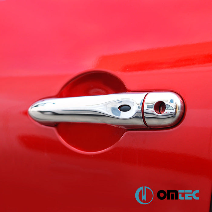 Ön Kapı Kolu 2 Kapı 4 Prç. (H1S2) Paslanmaz Çelik (Parlak) (Keyless) - Renault Clio - SW BH - (2012 - 2018)