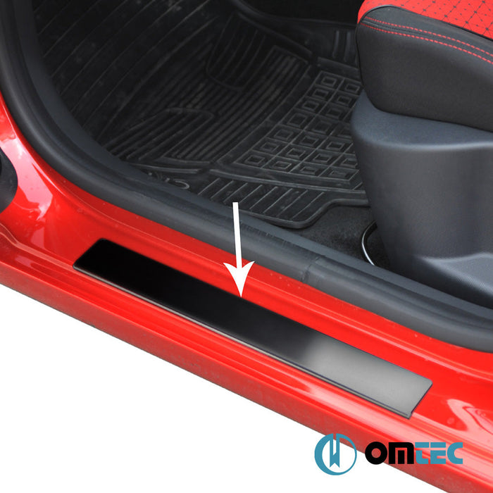 Line Kapı Eşiği 4 Prç.(Siyah) Paslanmaz Çelik - Renault Clio - SW BH - (2012 - 2018)